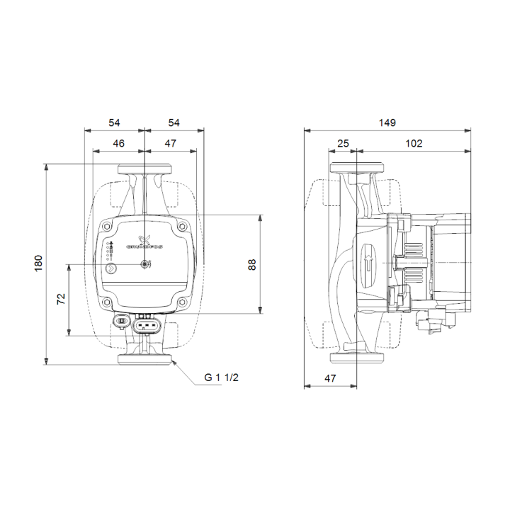 POMPA OBIEGOWA DO C.O. GRUNDFOS ALPHA 1L 25-60-180