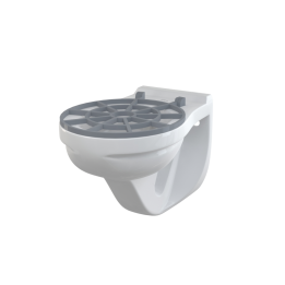 WISZĄCA MISA WC CERAMICZNA BIAŁA 180MM Z KRATKĄ I ZLEWEM 3/6L SPŁUKIWANIA
