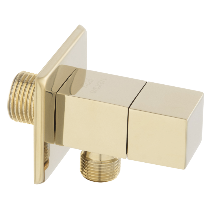 QUADRO ZAWÓR KĄTOWY PODłĄCZENIOWY 1/2"X1/2", ZłOTY