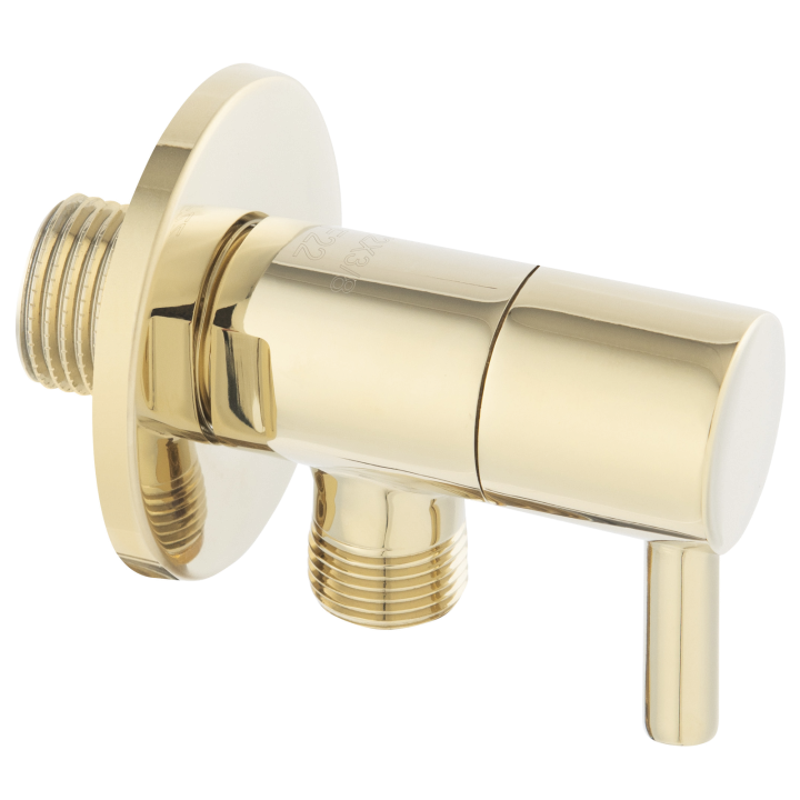 ROTONDO ZAWÓR KĄTOWY PODłĄCZENIOWY 1/2"X1/2", ZłOTY