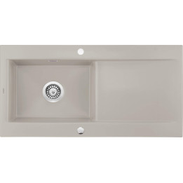 ZLEWOZMYWAK CERAMICZNY 1-KOMOROWY Z OCIEKACZEM CAPPUCCINO STAL ZCB C113