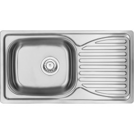 ZLEWOZMYWAK STALOWY 1-KOMOROWY Z OCIEKACZEM SATYNA STAL ZEN 0113