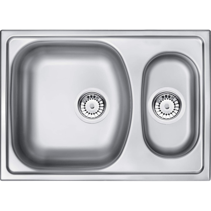 ZLEWOZMYWAK STALOWY 1.5-KOMOROWY DEKOR STAL ZEX 3503