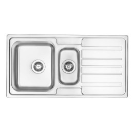 ZLEWOZMYWAK STALOWY 1.5-KOMOROWY Z OCIEKACZEM SATYNA STAL ZPV 0513