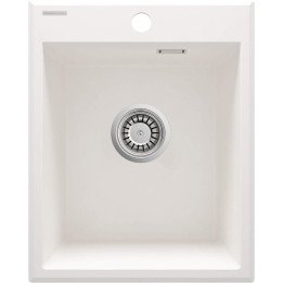 ZLEWOZMYWAK GRANITOWY 1-KOMOROWY ALABASTER STAL ZQE A104