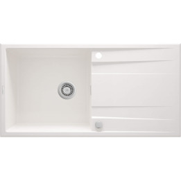 ZLEWOZMYWAK GRANITOWY 1-KOMOROWY Z OCIEKACZEM ALABASTER STAL ZQE A713