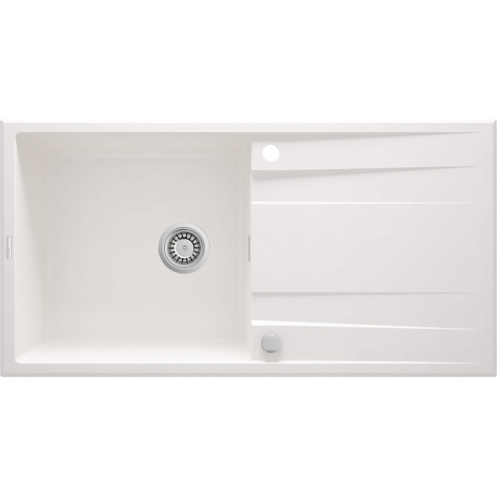 ZLEWOZMYWAK GRANITOWY 1-KOMOROWY Z OCIEKACZEM ALABASTER STAL ZQE A713