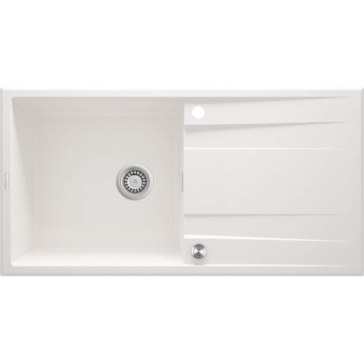 ZLEWOZMYWAK GRANITOWY 1-KOMOROWY Z OCIEKACZEM ALABASTER STAL ZQE A713