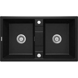 ZLEWOZMYWAK GRANITOWY 2-KOMOROWY NERO NERO ZQE N203