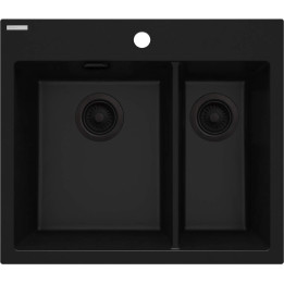 ZLEWOZMYWAK GRANITOWY 1.5-KOMOROWY NERO NERO ZQE N503