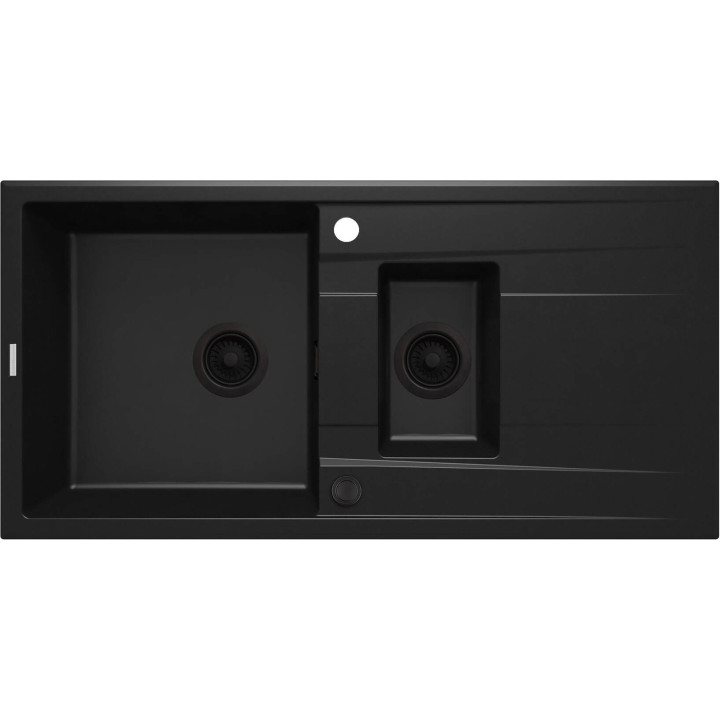 ZLEWOZMYWAK GRANITOWY 1.5-KOMOROWY Z OCIEKACZEM NERO NERO ZQE N513