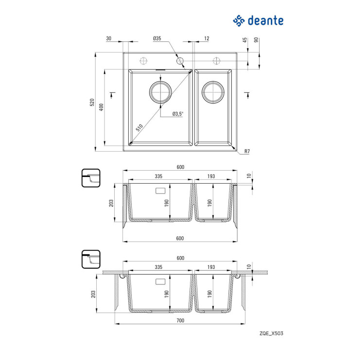ZLEWOZMYWAK GRANITOWY 1.5-KOMOROWY SZARY METALIK STAL ZQE S503