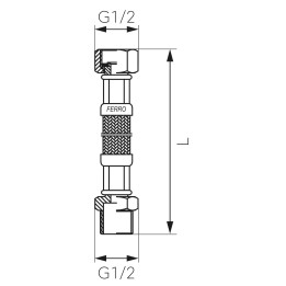WĄŻ PRZYŁĄCZENIOWY L-100 CM 1-2" GW-GZ Z USZCZELKĄ