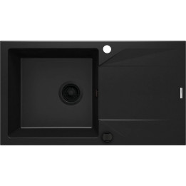 ZLEWOZMYWAK GRANITOWY 1-KOMOROWY Z OCIEKACZEM NERO NERO ZQJ N113