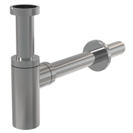 DESIGNERSKI METALOWY PÓŁSYFON UMYWALKOWY DN32, MOSIĄDZ CHROMOWANY Ø32 MM