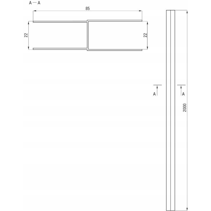 PROFIL POSZERZAJĄCY Z ELEMENTAMI MONTAŻOWYMI 200 CM XKC00PC02