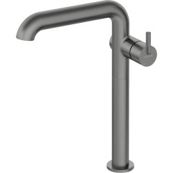 Bateria umywalkowa wysoka z prostokątną wylewką stała titanium silia BQS D24K