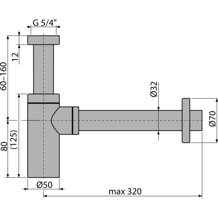 PÓŁSYFON UMYWALKOWY DN32 DESIGN, RED GOLD-POŁYSK