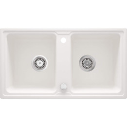 ZLEWOZMYWAK GRANITOWY 2-KOMOROWY ALABASTER STAL ZQZ A203