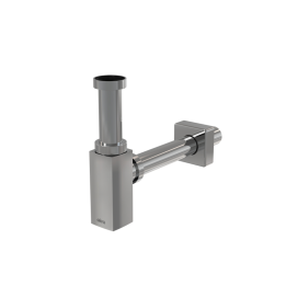 METALOWY PÓŁSYFON UMYWALKOWY DN32 KWADRATOWY, MOSIĄDZ CHROM, 30L/MIN