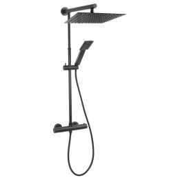 TREVI SQUARE BLACK ZESTAW NATRYSKOWY Z BATERIĄ TERMOSTATYCZNĄ TRV7U-BL,CZARNY