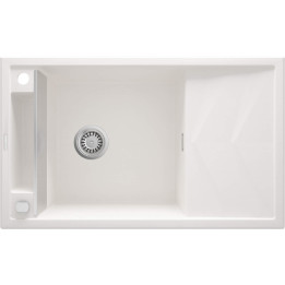 ZLEWOZMYWAK GRANITOWY MAGNETYCZNY 1-KOMOROWY Z OCIEKACZEM ALABASTER STAL ZRM A113