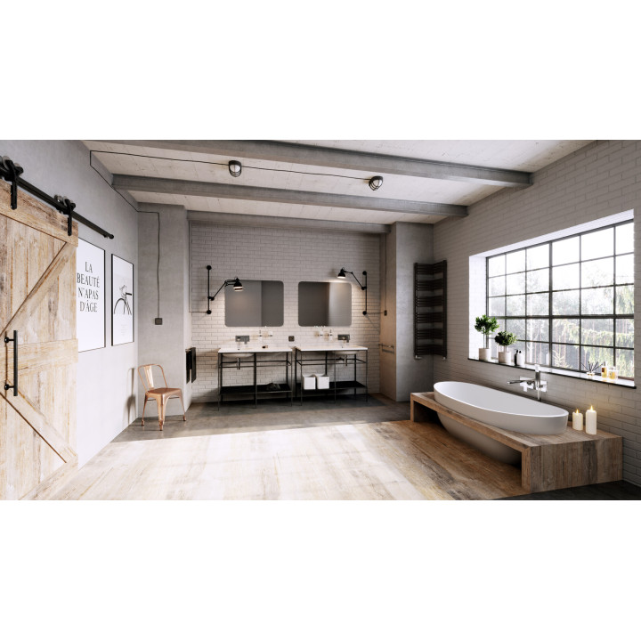 ALGEO SQUARE BATERIA WANNOWA PODTYNKOWA Z ZESTAWEM NATRYSKOWYM, CHROM
