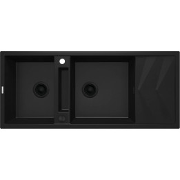 ZLEWOZMYWAK GRANITOWY MAGNETYCZNY 2-KOMOROWY Z OCIEKACZEM NERO NERO ZRM N213