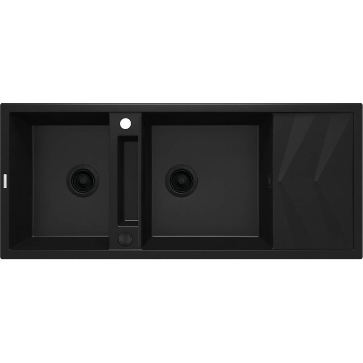 ZLEWOZMYWAK GRANITOWY MAGNETYCZNY 2-KOMOROWY Z OCIEKACZEM NERO NERO ZRM N213