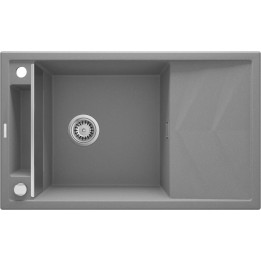 ZLEWOZMYWAK GRANITOWY MAGNETYCZNY 1-KOMOROWY Z OCIEKACZEM SZARY METALIK STAL ZRM S113