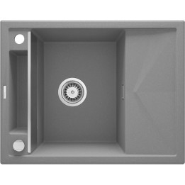ZLEWOZMYWAK GRANITOWY MAGNETYCZNY 1-KOMOROWY Z OCIEKACZEM SZARY METALIK STAL ZRM S11A