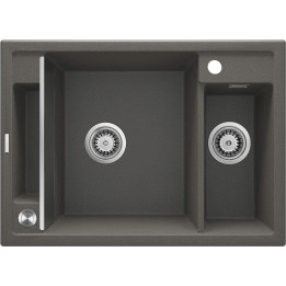 ZLEWOZMYWAK GRANITOWY MAGNETYCZNY 1.5-KOMOROWY ANTRACYT METALIK STAL ZRM T503