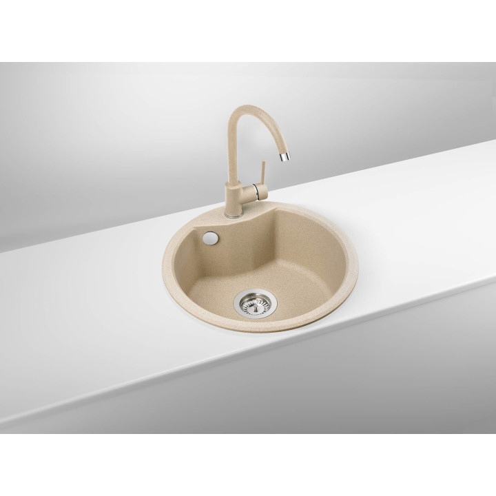 ZLEWOZMYWAK GRANITOWY 1-KOMOROWY PIASEK STAL ZRS 7803