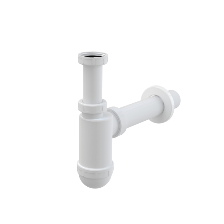 POLIPROPYLENOWY PÓŁSYFON UMYWALKOWY DN40 Z NAKRĘTKĄ Ø40 MM 5/4" 38 L/MIN