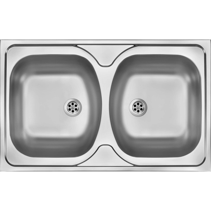 ZLEWOZMYWAK STALOWY 2-KOMOROWY - NAKŁADANY DEKOR STAL ZM5 3200