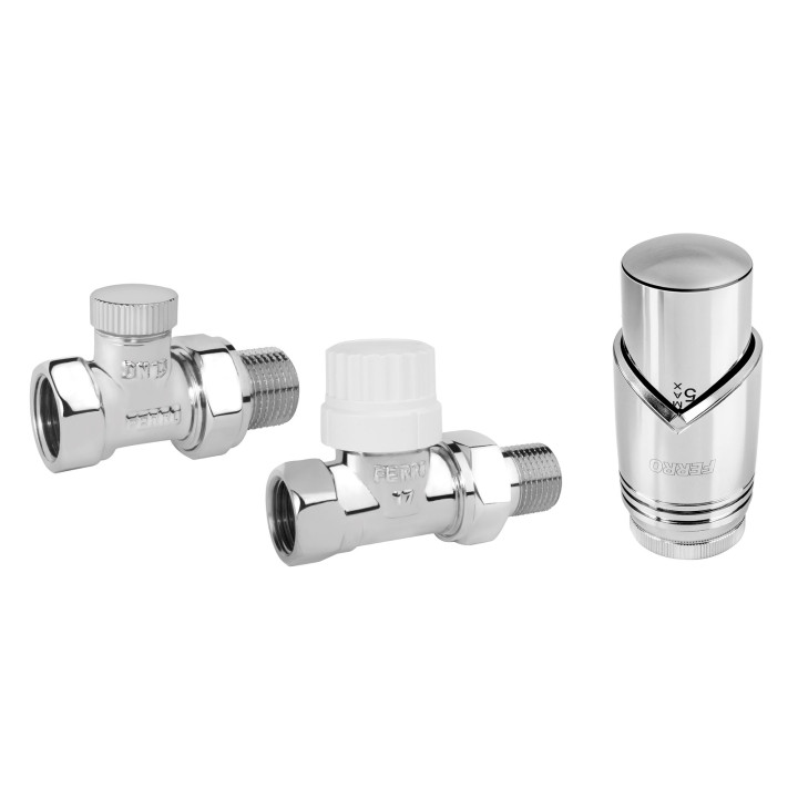 DEKORACYJNY ZESTAW TERMOSTATYCZNY PROSTY 1-2", CHROMOWANY