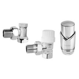 DEKORACYJNY ZESTAW TERMOSTATYCZNY KĄTOWY 1-2", CHROMOWANY