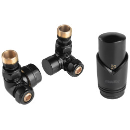 DEKORACYJNY ZESTAW TERMOSTATYCZNY OSIOWY 1-2", CZARNY