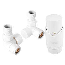 DEKORACYJNY ZESTAW TERMOSTATYCZNY OSIOWY 1-2", BIAŁY