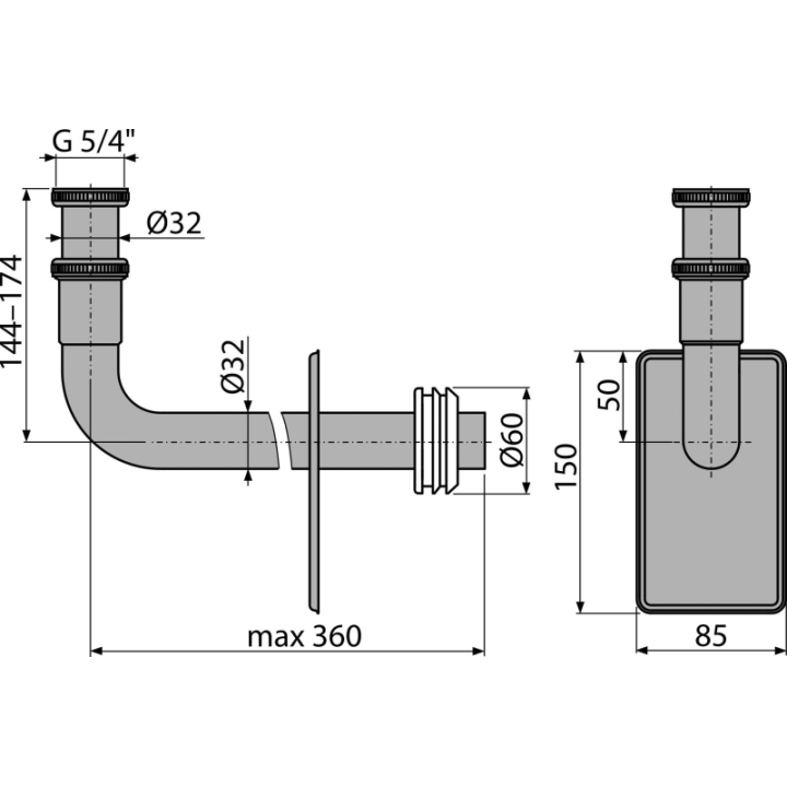 KOLANO METALOWE DN32 Z NAKRĘTKĄ 5/4"