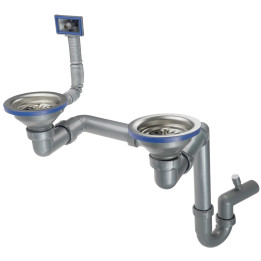 SYFON DO ZLEWOZMYWAKA STALOWEGO 1.5- I 2-KOMOROWEGO STAL ZXY 9956