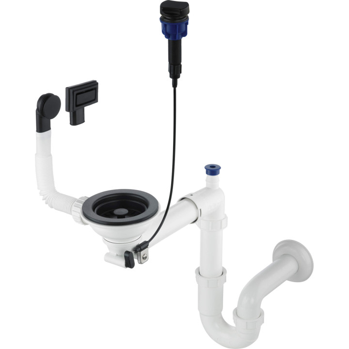 SYFON DO ZLEWOZMYWAKA GRANITOWEGO 1-KOMOROWEGO - SPACE-SAVER NERO ZXY N972