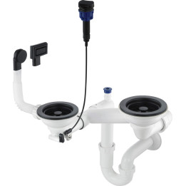 SYFON DO ZLEWOZMYWAKA GRANITOWEGO 1.5- I 2-KOMOROWEGO - SPACE-SAVER NERO ZXY N973