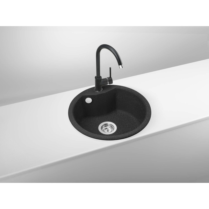 ZLEWOZMYWAK GRANITOWY 1-KOMOROWY GRAFIT STAL ZRS 2803
