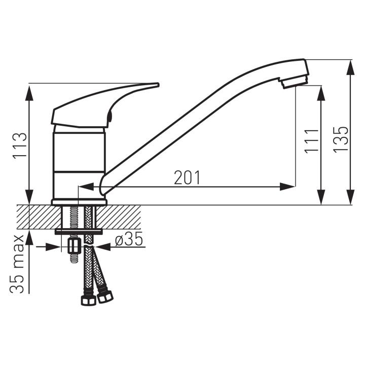 FERRO ONE LB BATERIA ZLEWOZMYWAKOWA STOJĄCA, CHROM