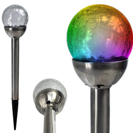 LAMPA OGRODOWA SOLARNA LED KULA RGB LATARENKA