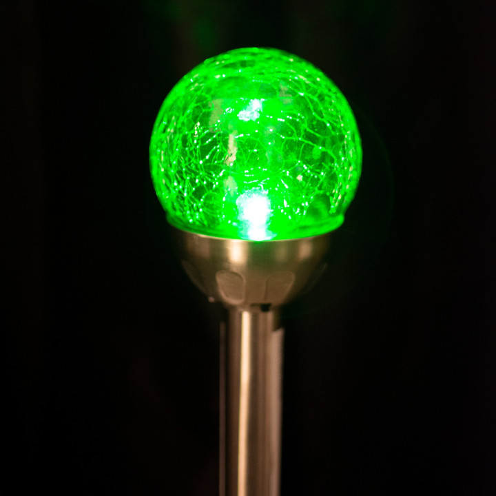 LAMPA OGRODOWA SOLARNA LED KULA RGB LATARENKA