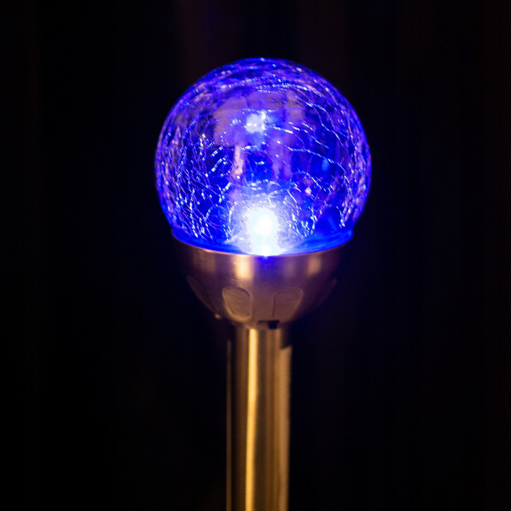 LAMPA OGRODOWA SOLARNA LED KULA RGB LATARENKA