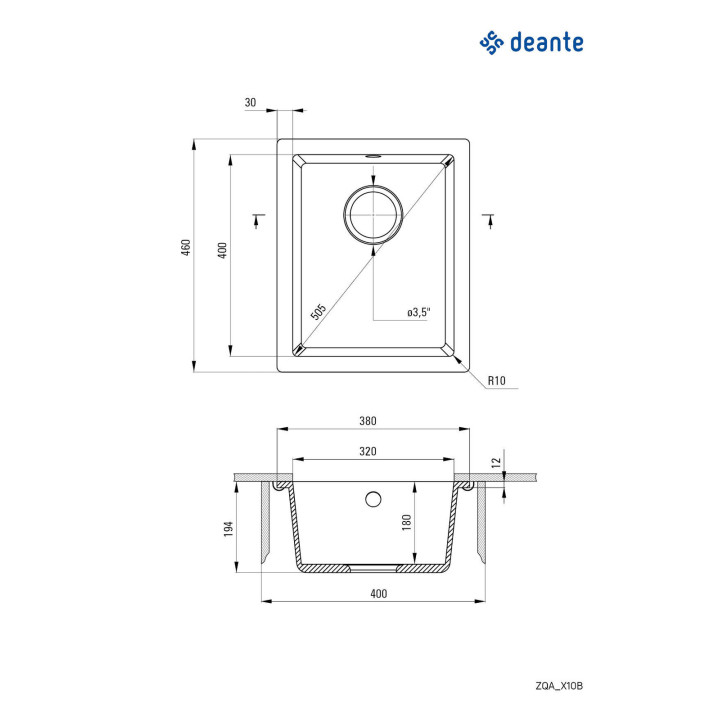 ZLEWOZMYWAK GRANITOWY 1-KOMOROWY PODWIESZANY SZARY METALIK STAL ZQA S10B