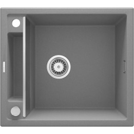 ZLEWOZMYWAK GRANITOWY MAGNETYCZNY 1-KOMOROWY SZARY METALIK STAL ZRM S103